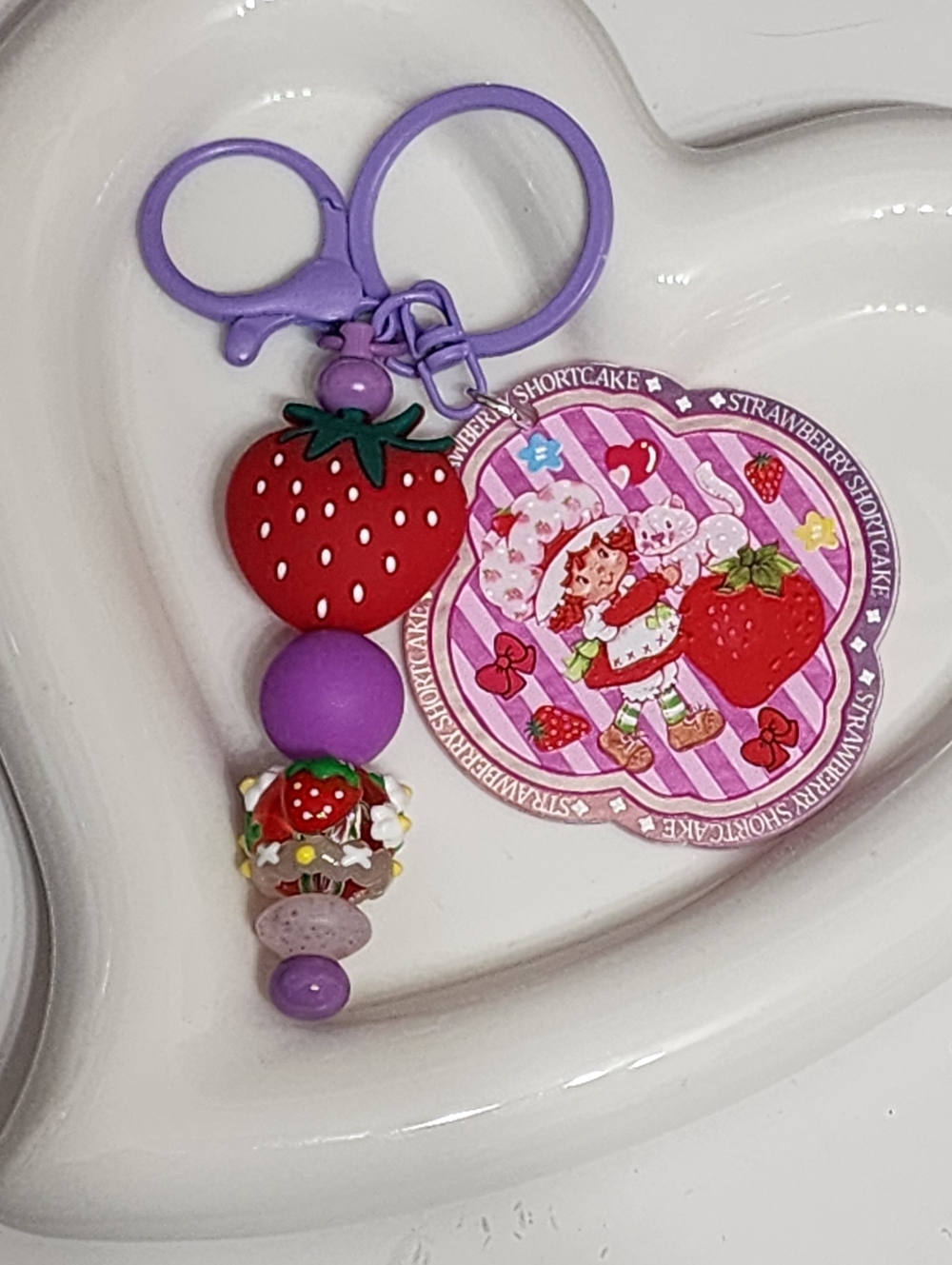 Strawberry Keychain Bag Clip Colorful Gift Bag Charm Beaded
